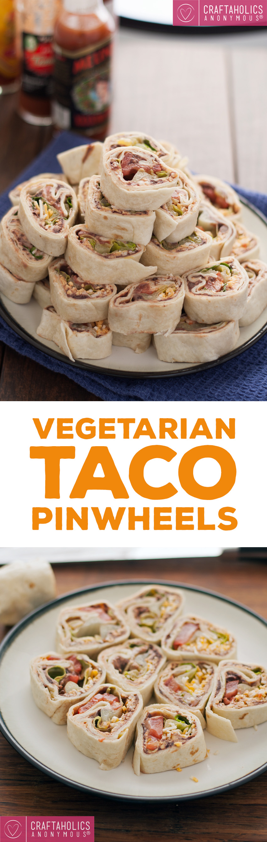 Amazing Vegetarian Taco Pinwheels Recipe || Great appetizer and party pleaser!