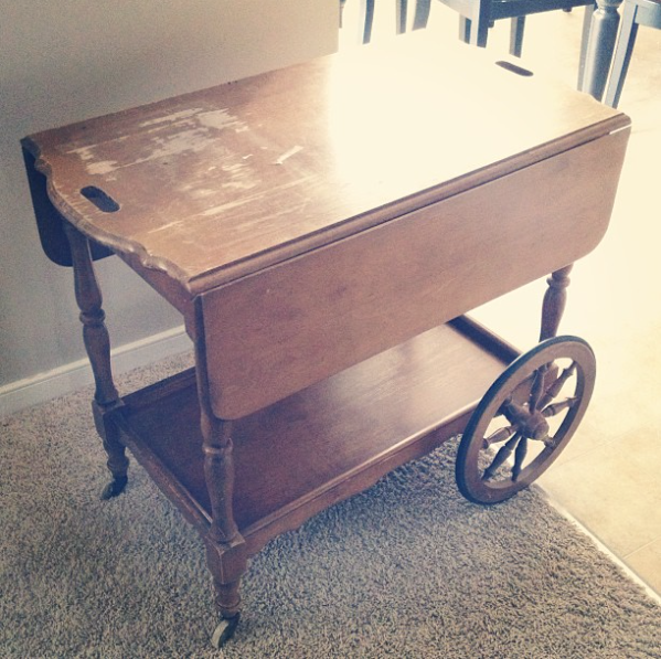 Thrifted bar cart