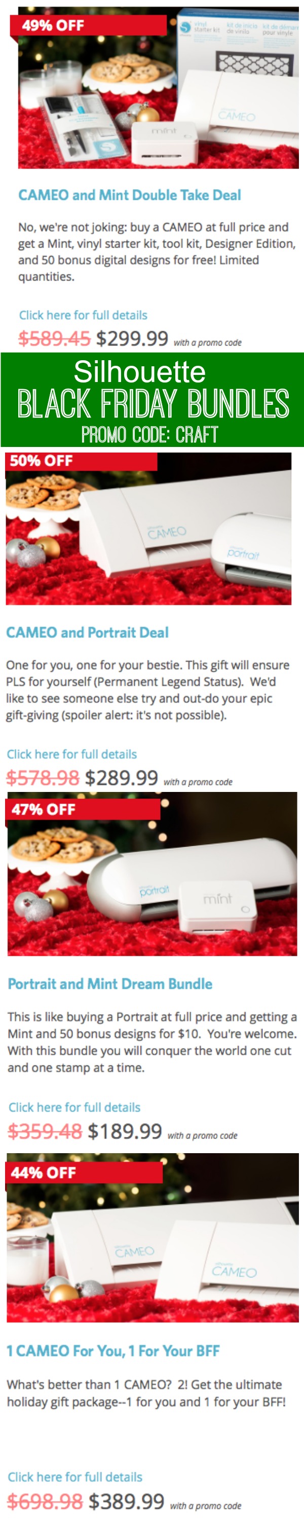 Silhouette Black Friday Tool Bundles. Use promo code: CRAFT to get discount prices