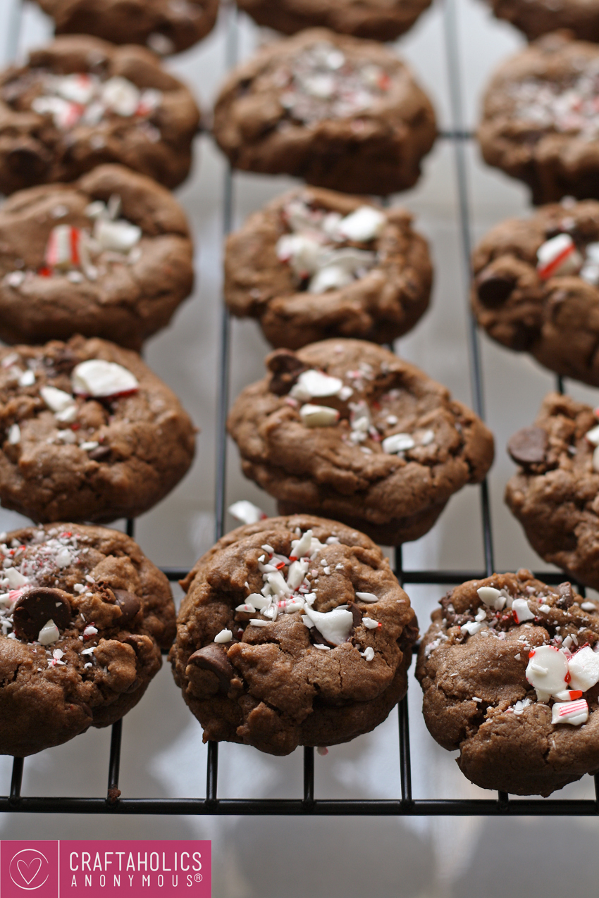 Double Peppermint Chocolate Chip Cookies - perfect for Christmas cookie season!