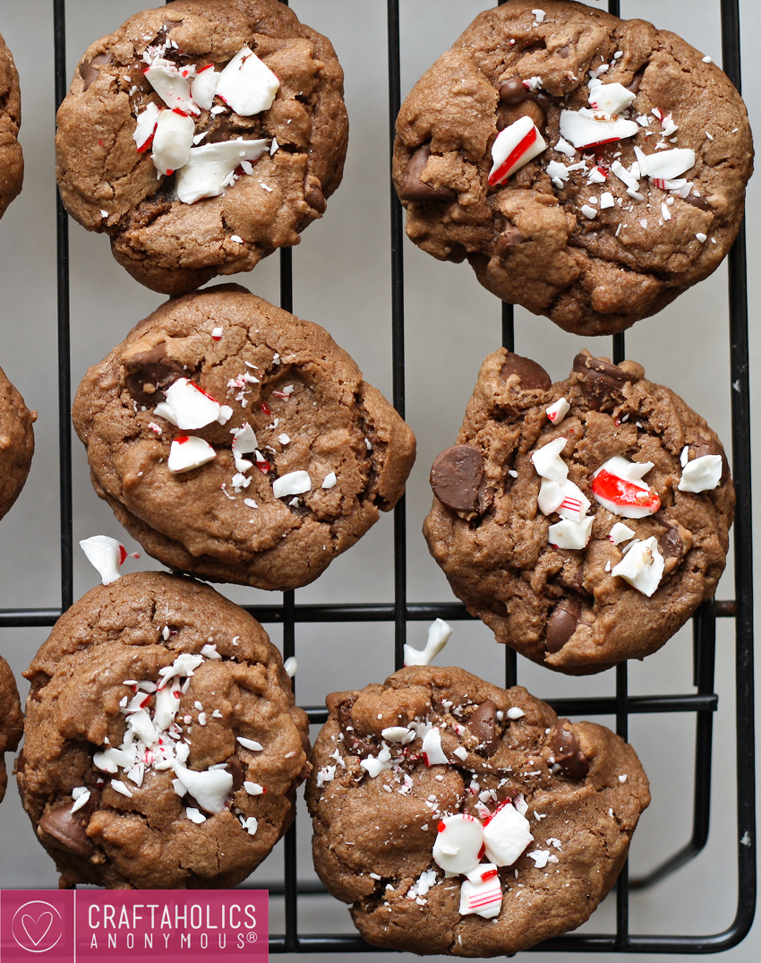 Double Peppermint Chocolate Chip Cookies - perfect for Christmas cookie season!