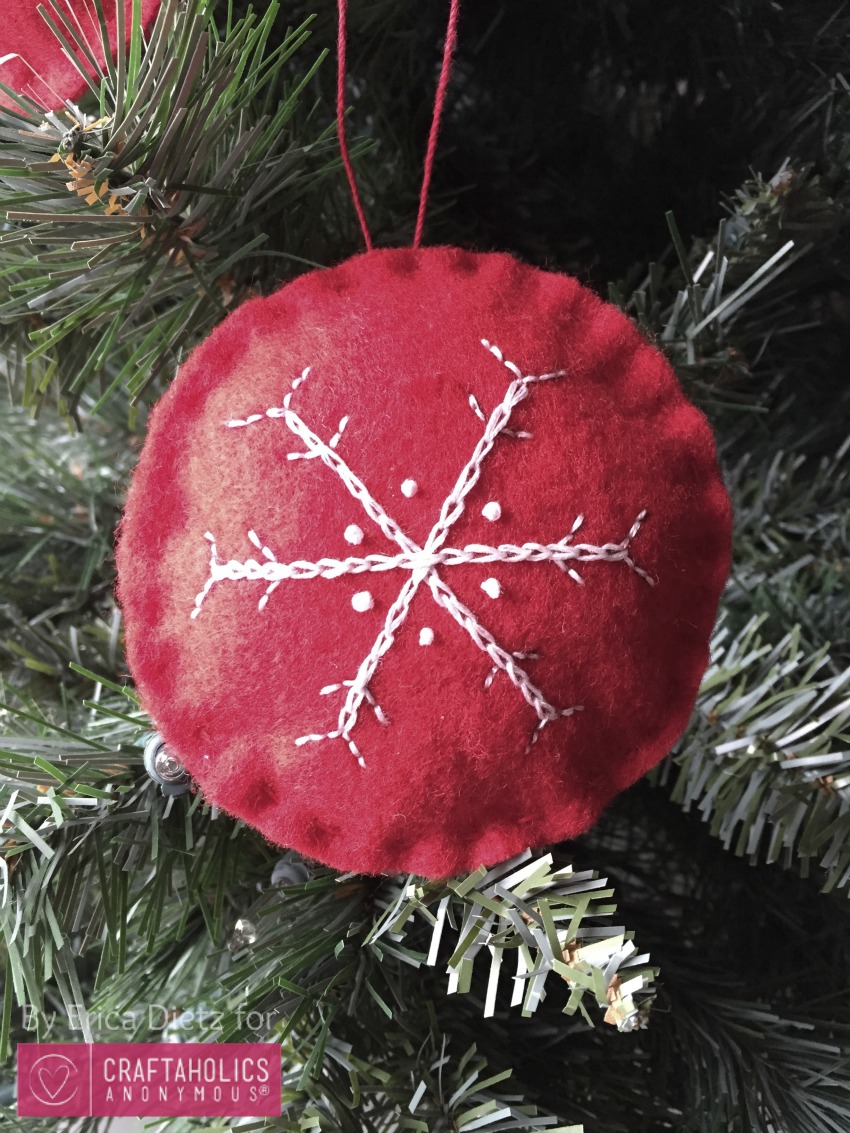 embroidered snowflake ornament
