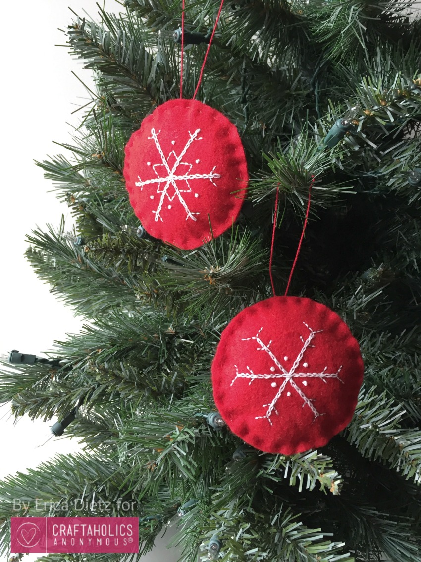 felt snowflake ornaments