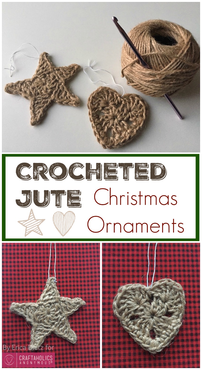 Crocheted Jute Christmas Ornaments