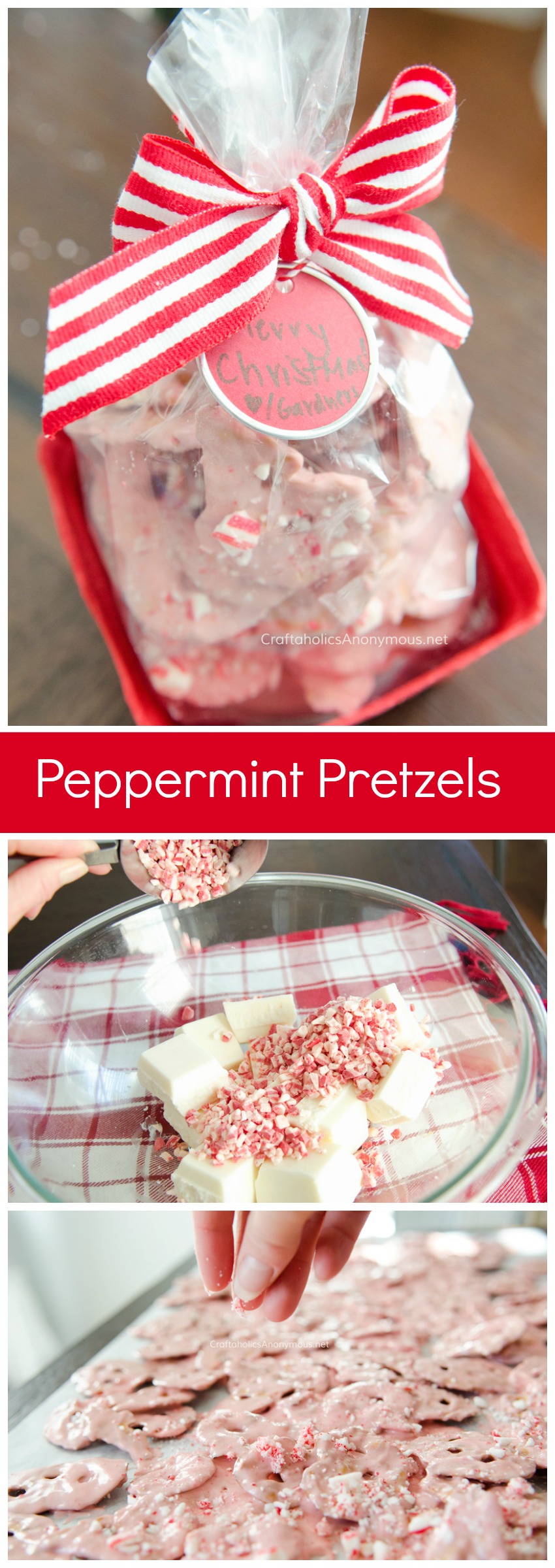 Peppermint Pretzels :: Delicious salty sweet Christmas treat! Make a wonderful handmade Christmas gift idea! 