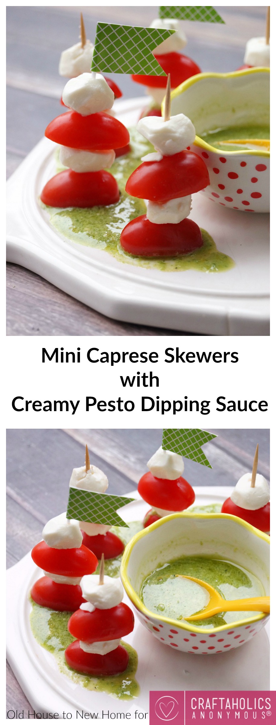 Quick and Easy Party Appetizer! These Mini Caprese Skewers are the perfect snack to take to your next party!