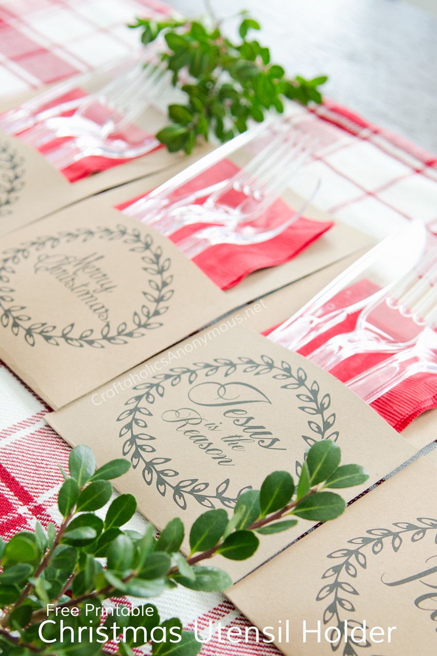 Christmas Utensil Holder - FREE Printable - 4 styles to pick from Christmas Utensil Holder - FREE Printable - 4 styles to pick from