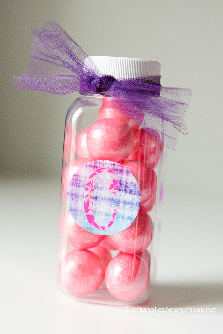 Monogram candy bottle using Graphic Skinz