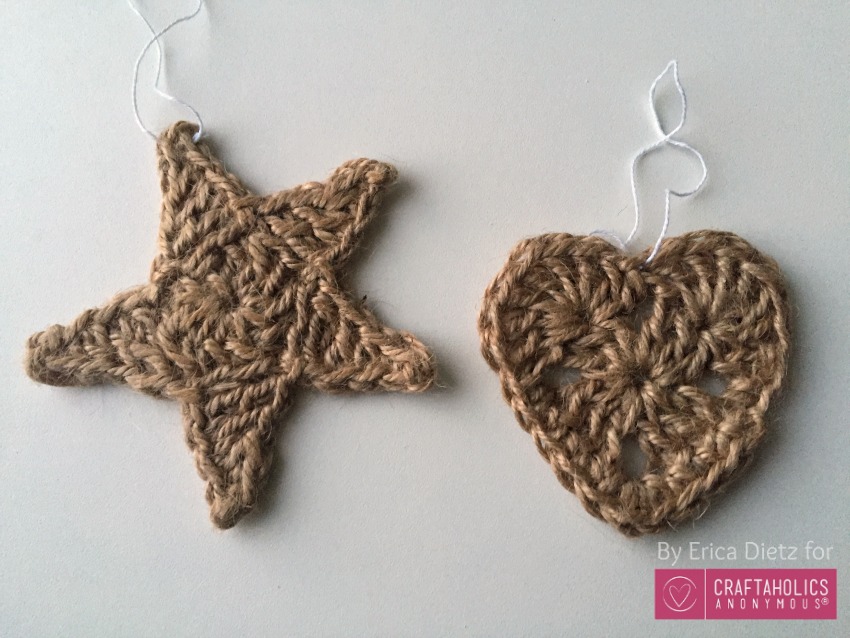 jute heart and star