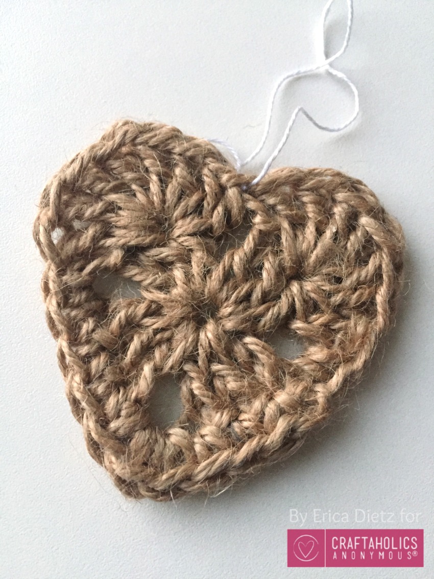 jute heart ornament