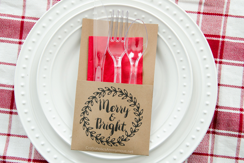 Free Printable Holiday Utensil Holder