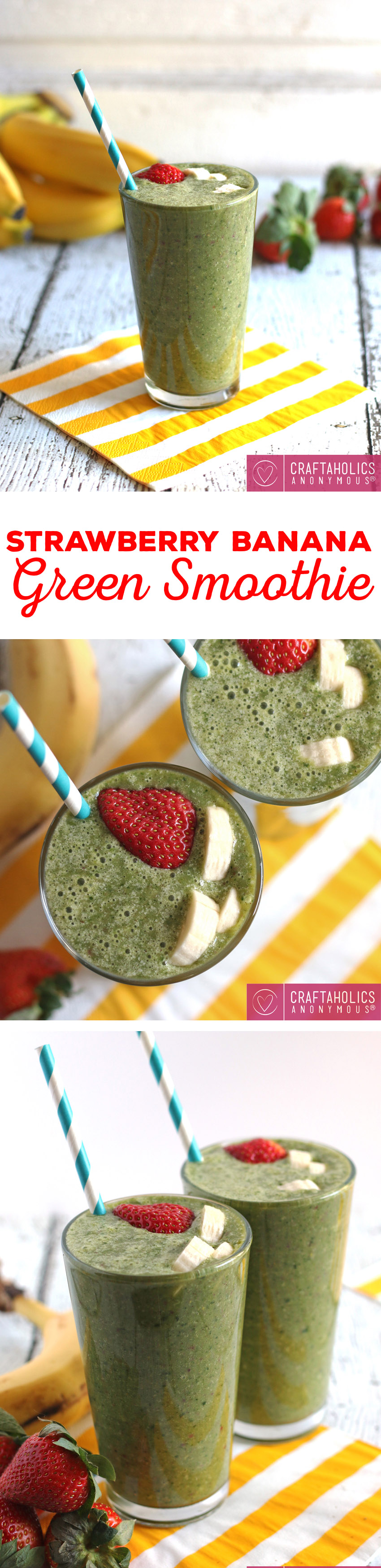 Strawberry Banana Green Smoothies