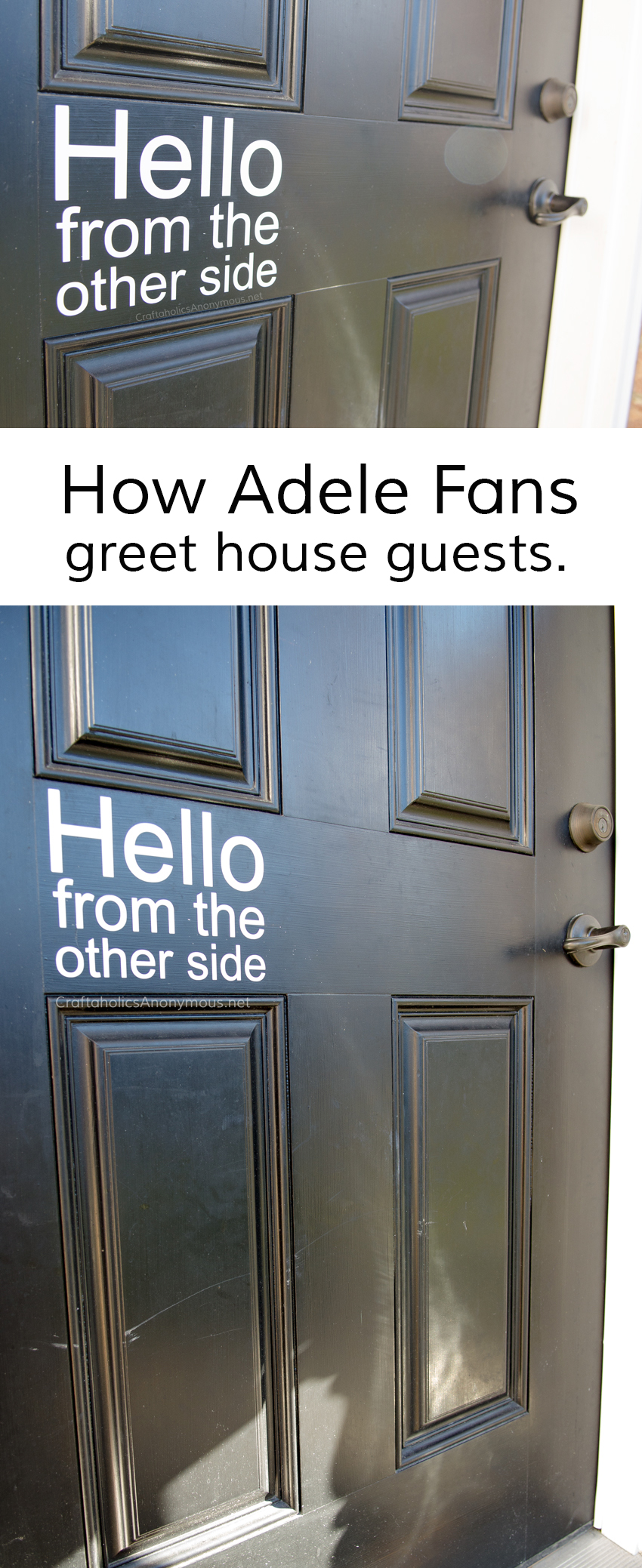 Adele Hello vinyl decal. This is PERFECT for the front door!