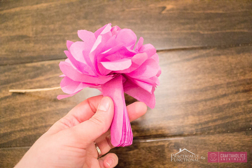 Easy tissue paper flowers. Great spring craft idea!