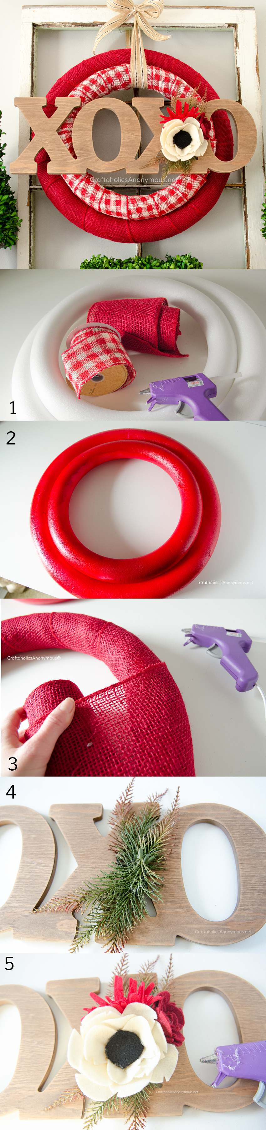DIY Double Valentine Wreath tutorial :: use 2 wreath forms for a layered look!