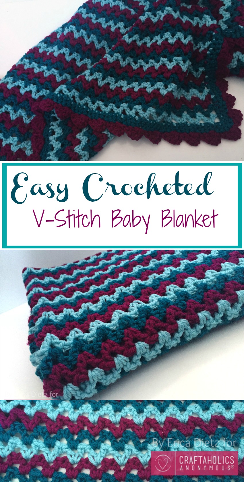 easy v-stitch baby blanket