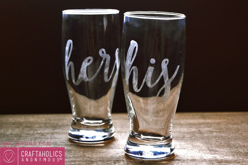his and hers etched glasses