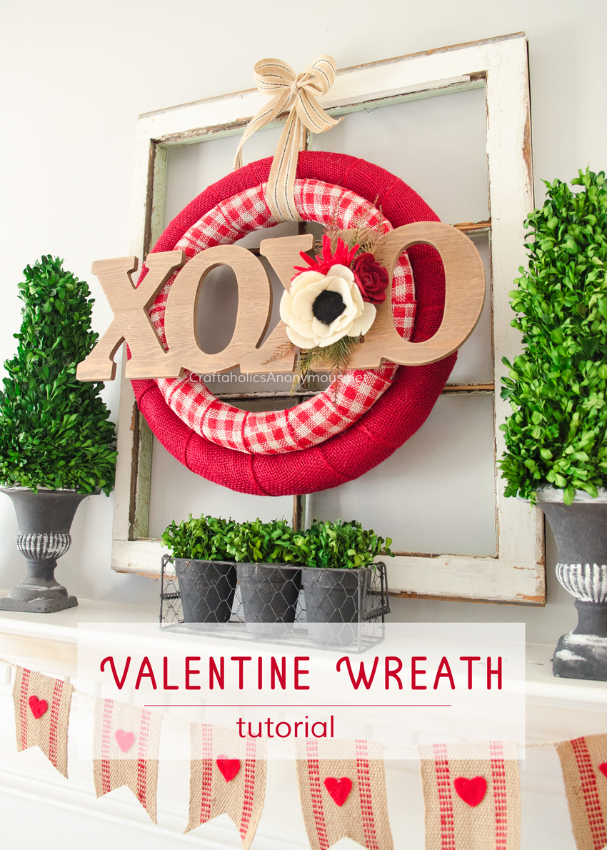 DIY Valentine Wreath Tutorial :: Use 2 wreath forms for a layered look!