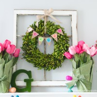 DIY Easter Mantle decor