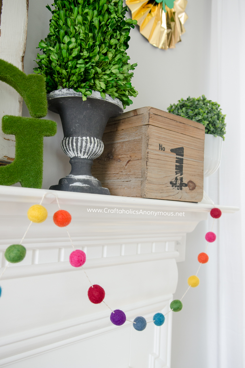 DIY Rainbow Felt Ball Garland