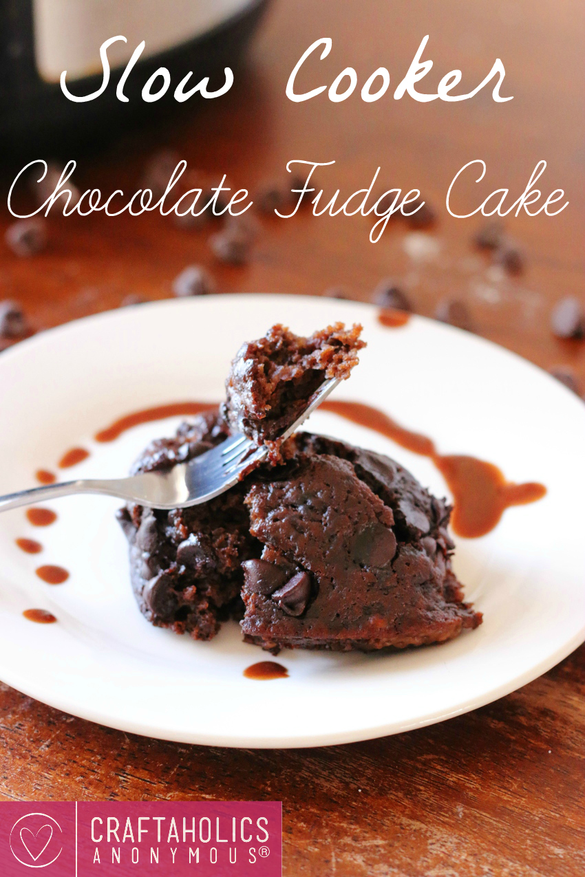 Slow Cooker Chocolate Fudge Cake