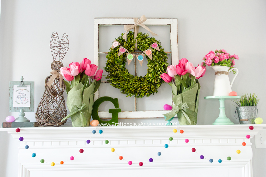 Spring Mantle DIY decor