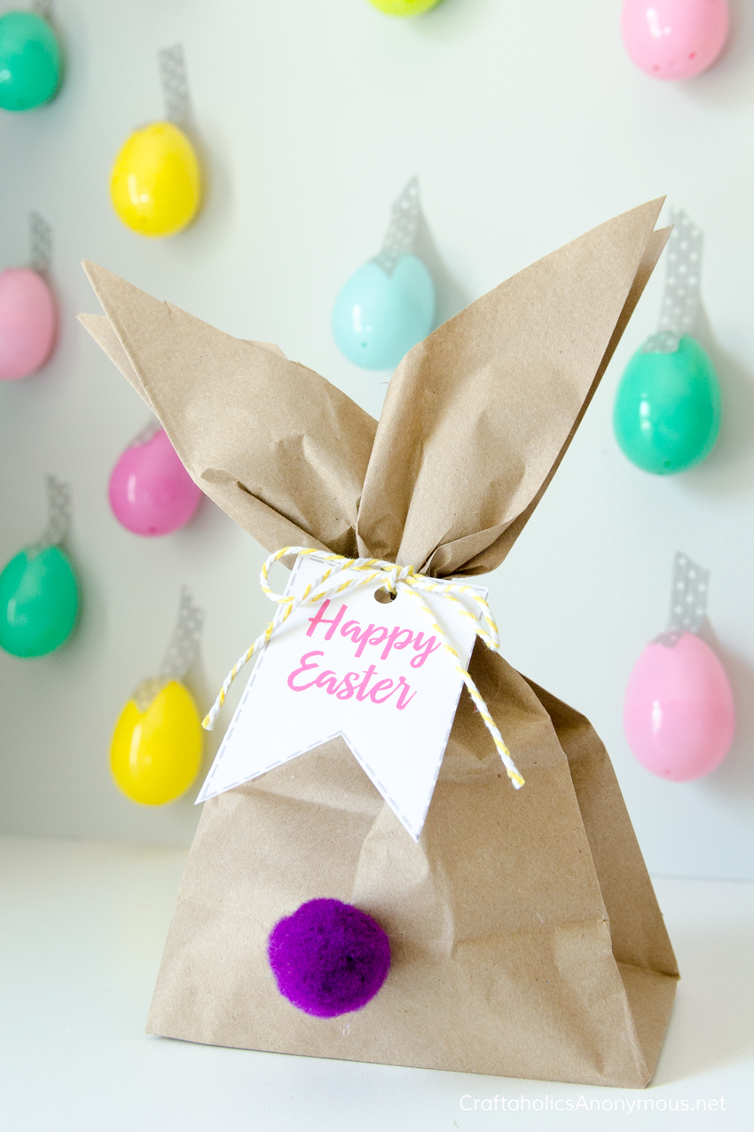 Easter Rabbit Bag with Free printable gift tag