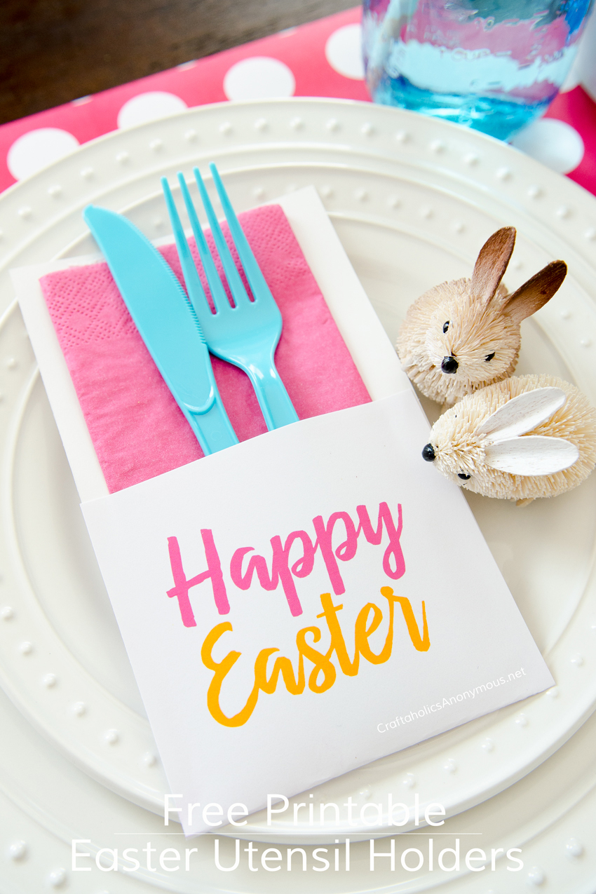 Free Easter Printable Utensil Holders www.CraftaholicsAnonymous.net