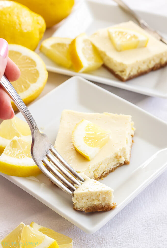 Healthy Lemon Cheesecake Bars