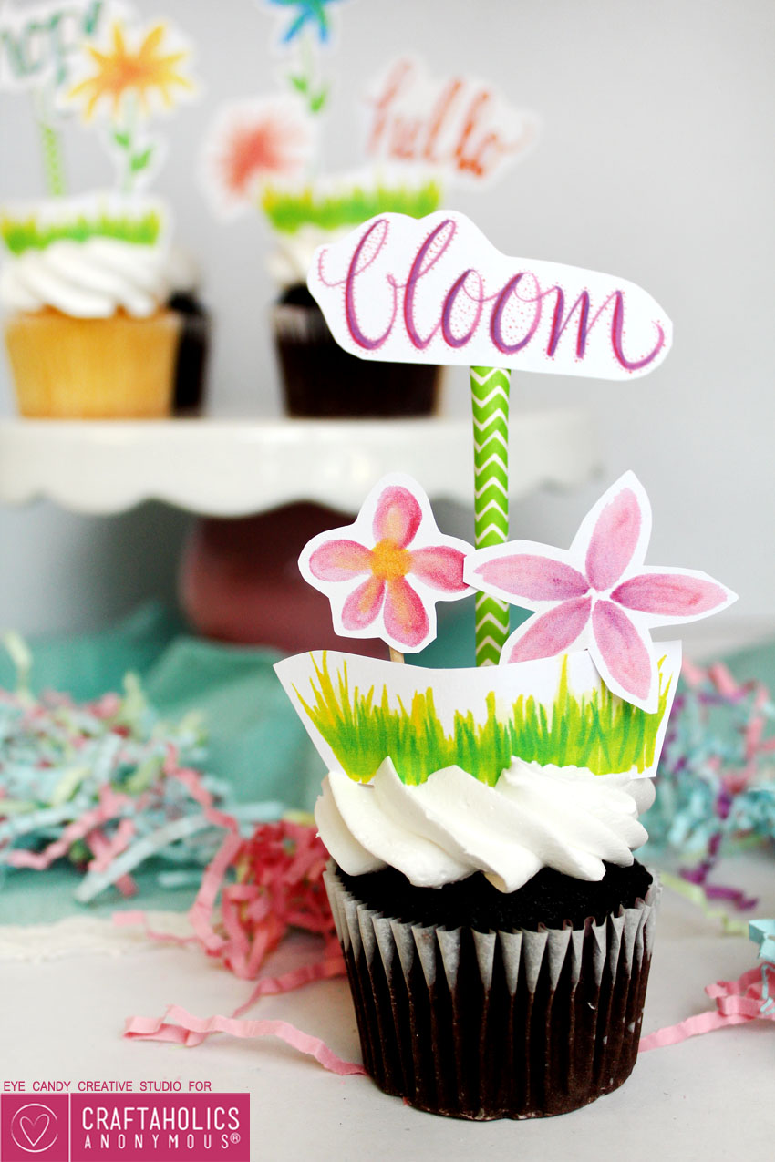 Free Spring printables - Cupcake Toppers