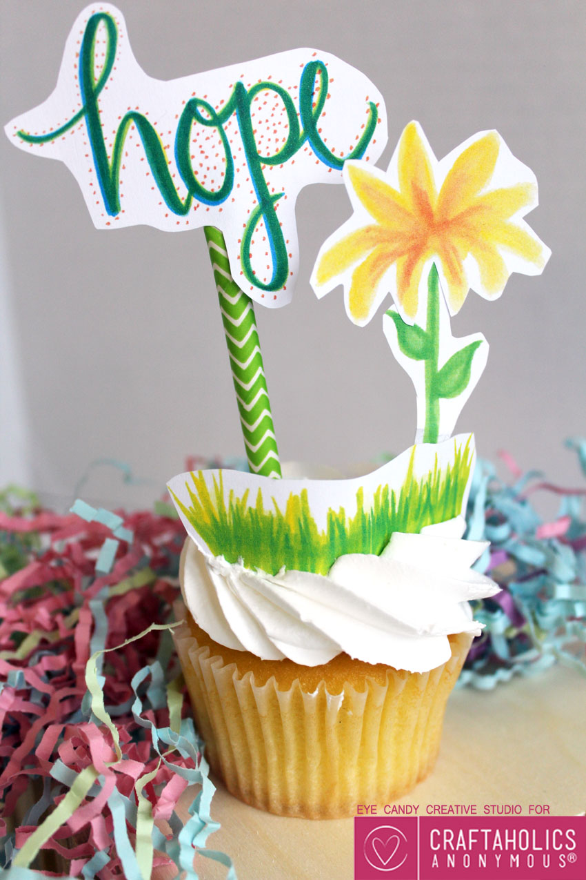 Free Printable Cupcake Toppers for spring party
