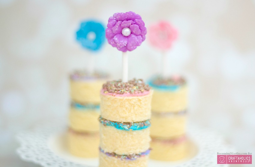 Mini Easter Cake Stacks dessert recipe using Mini Cadbury eggs