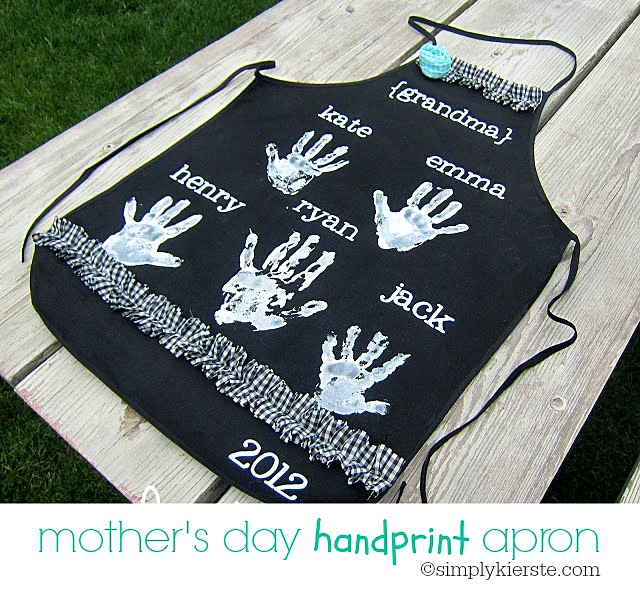 handprint apron for mother's day