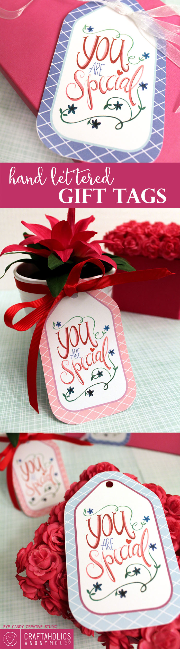 Free Printable Hand Lettered Gift Tags: Download these cute gift tags for a beautiful and custom touch to your gifts this year! Download them at craftaholicsanonymous.net