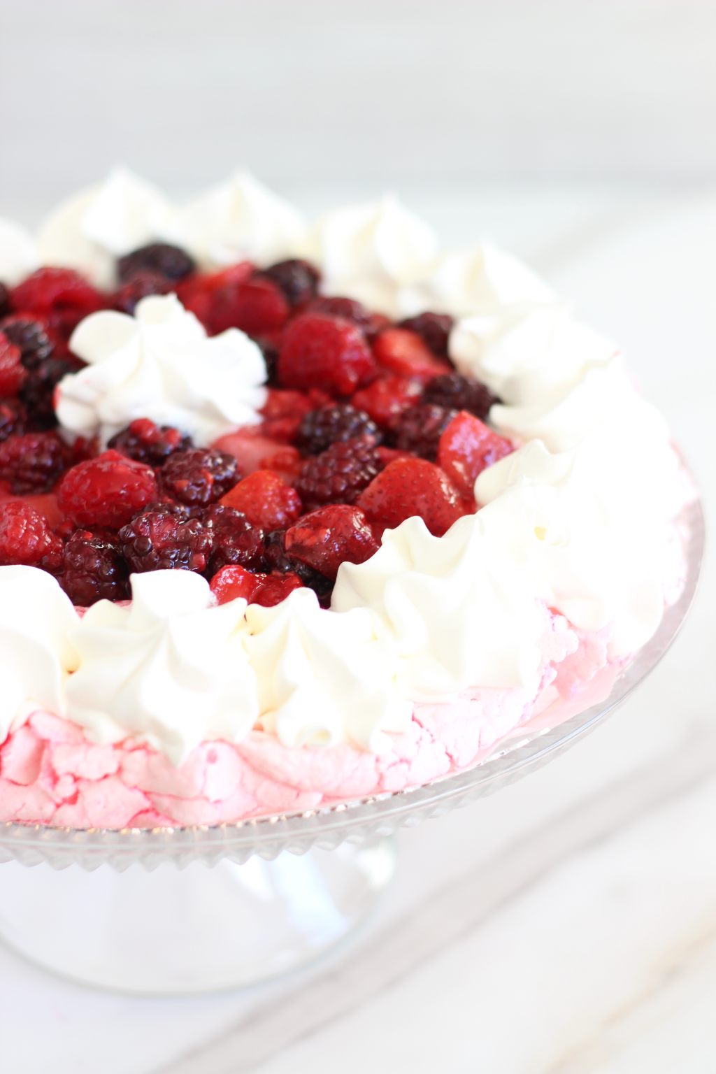 Triple Berry Amaretto Pavlova