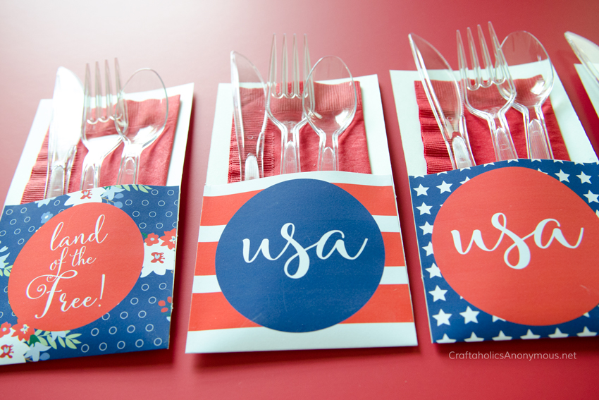 Independence Day Utensil Holders - Free Printable