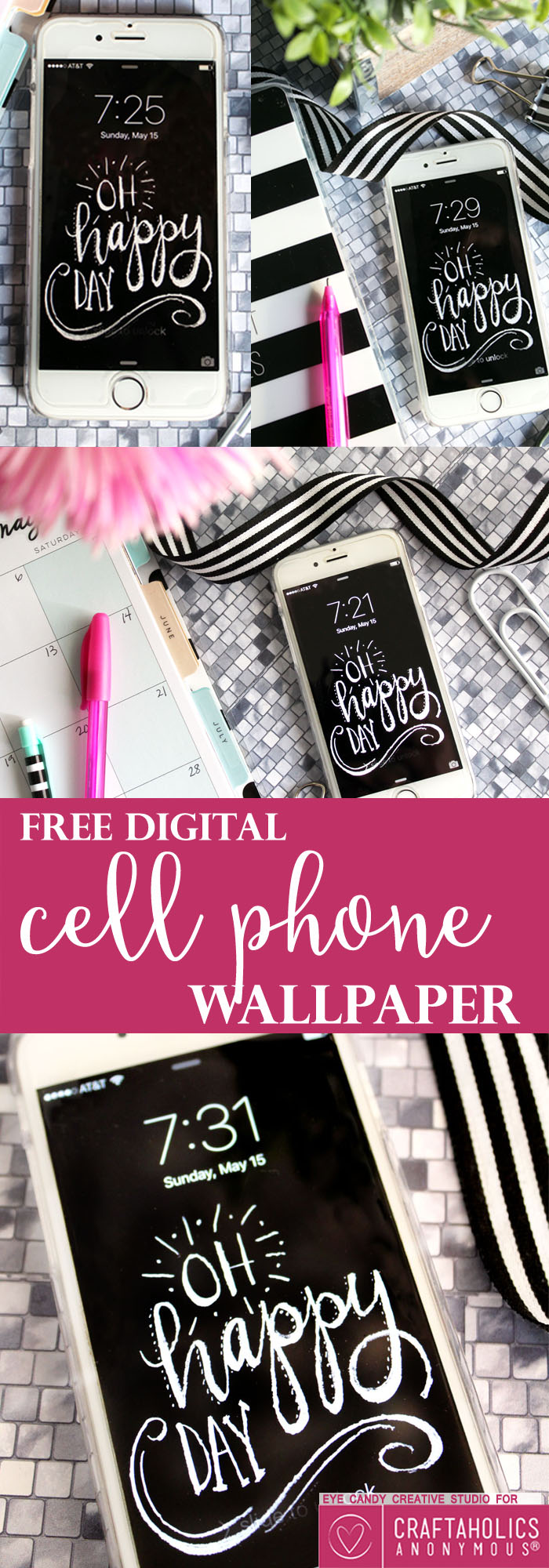 Cute chalkboard cell phone wallpaper download from Craftaholics Anonymous®