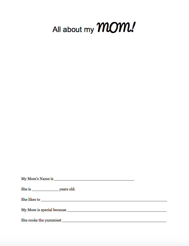 All About Mom Free Printable. Click for download link.