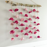 Boho Flower Wall Hanging made from Egg Cartons