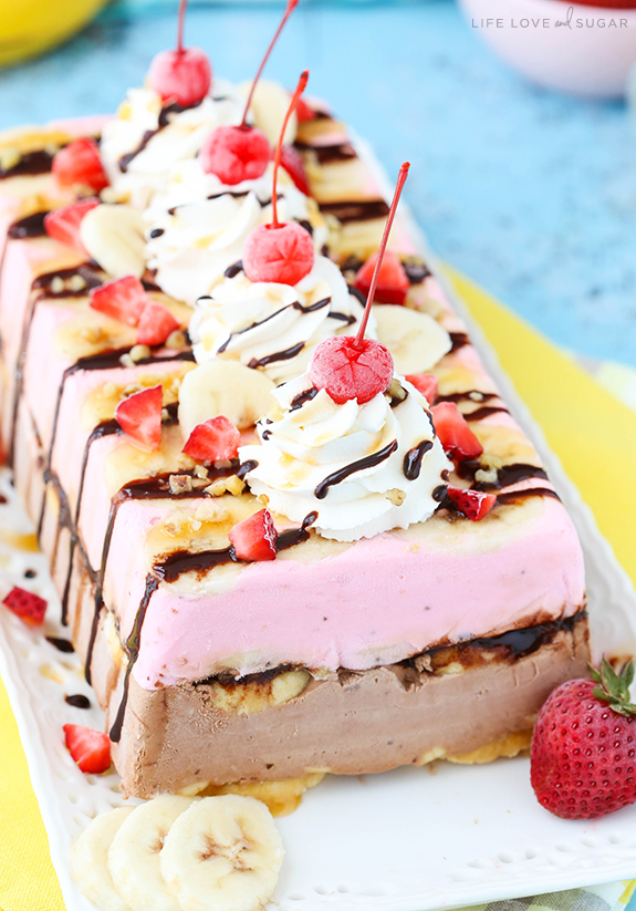 banana split ice cream loaf cake Fruity Ice Creams 11