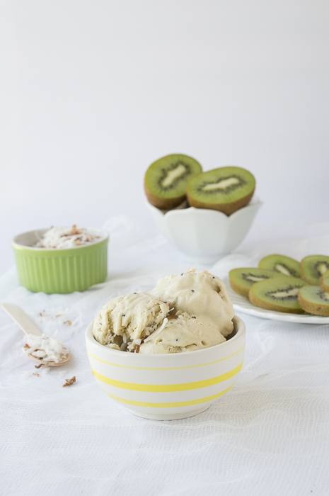 kiwi ice cream with toasted coconut Fruity Ice Creams 15