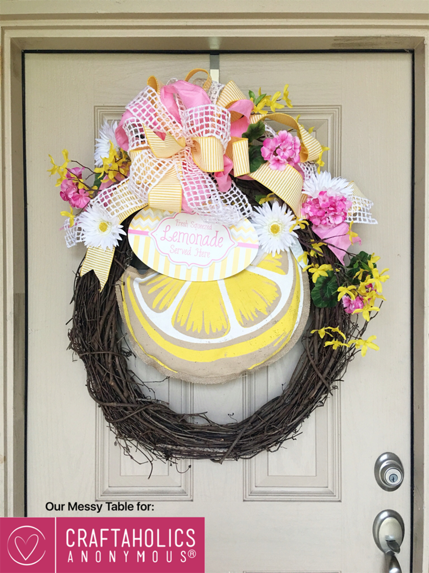 cute summer lemonade wreath