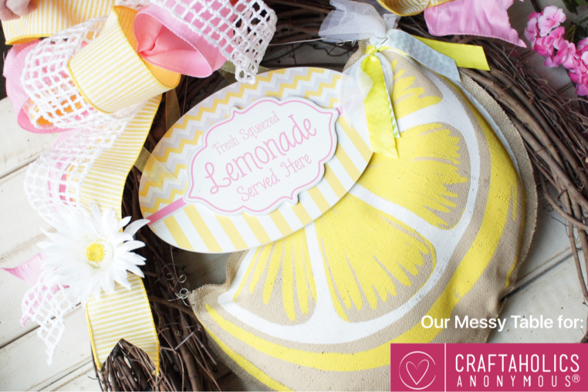 cute summer lemonade wreath