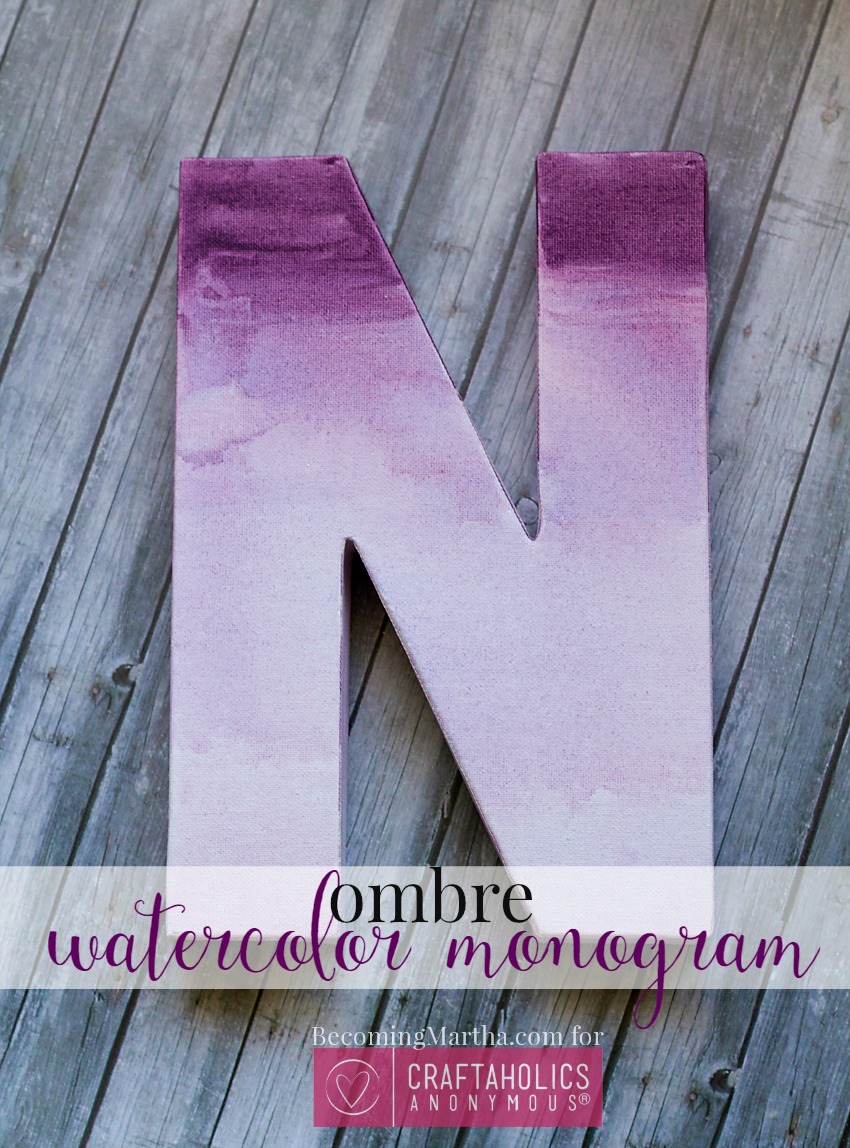 DIY Ombre Watercolor Monogram