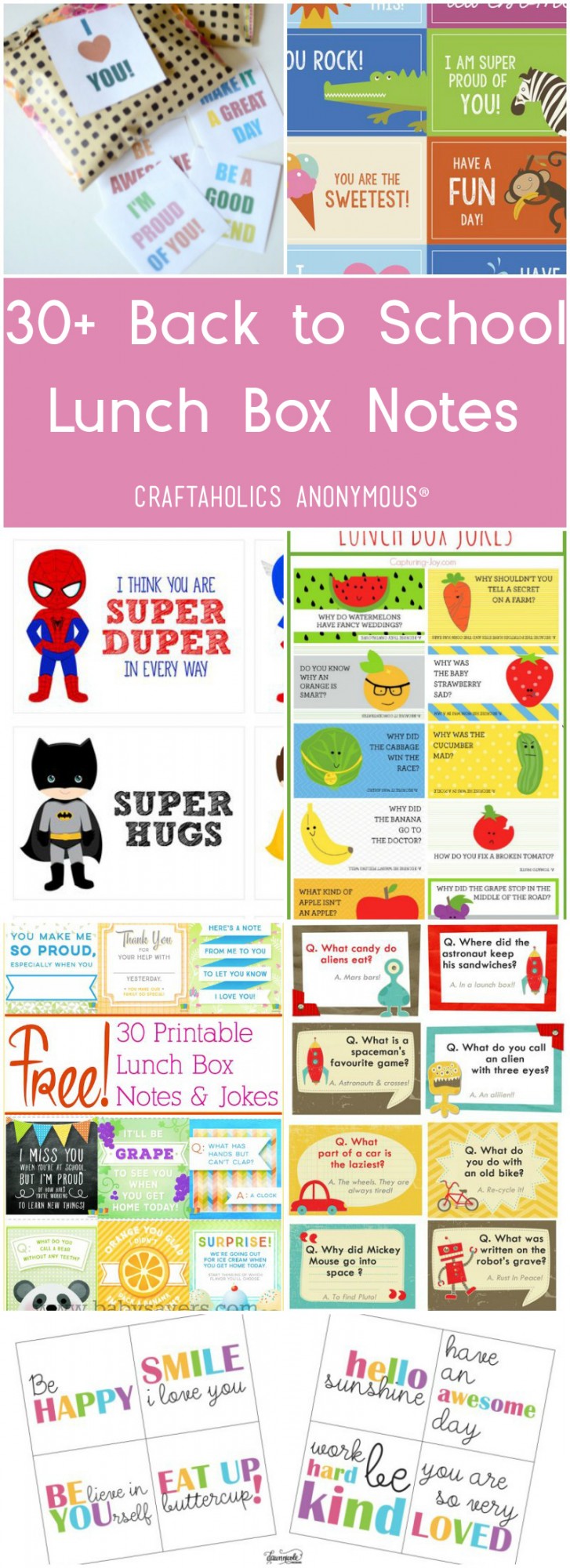 30+ Free Printable Lunch Box Notes
