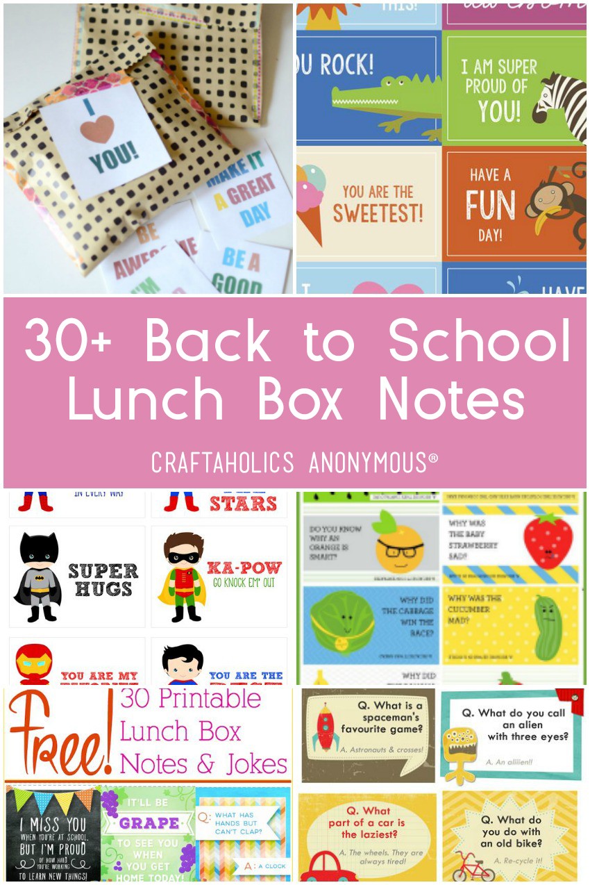 30+ Lunch Box Notes for Back To School