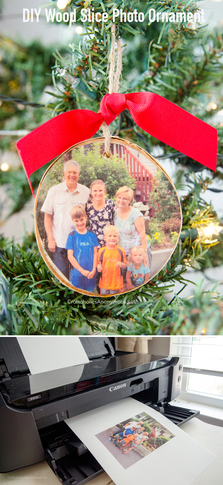 DIY Picture Wood Slice Ornament 