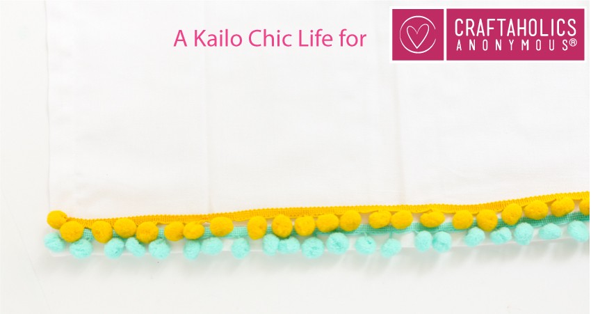 pom pom trim apron