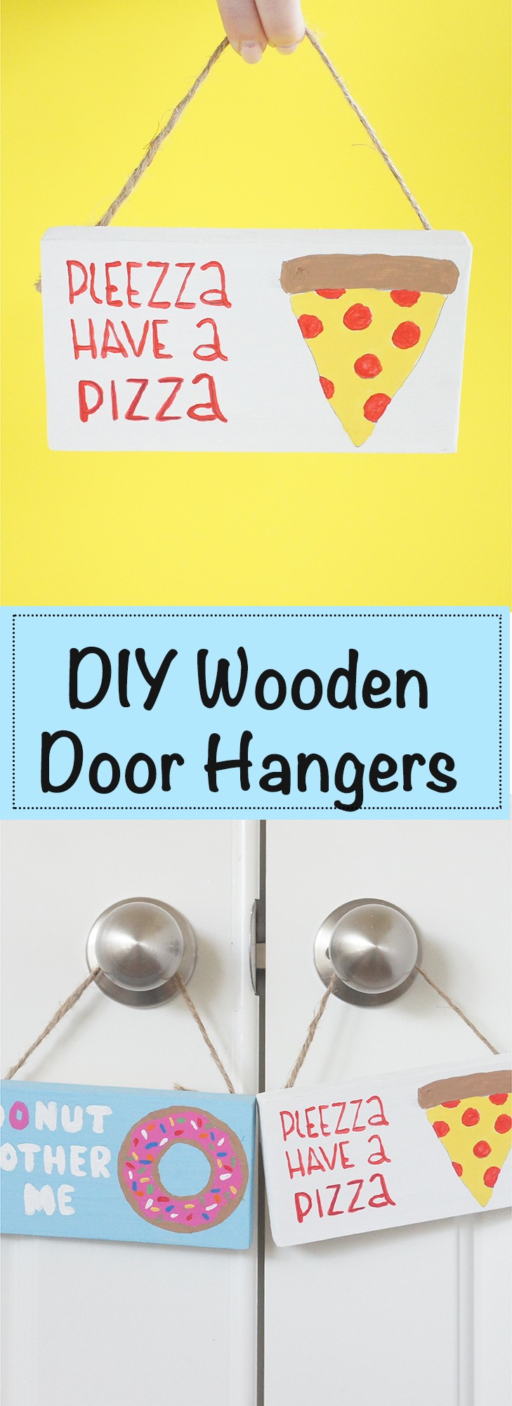 DIY Door Hangers for your front door! Cute door hangers, easy woody craft, painted door hangers