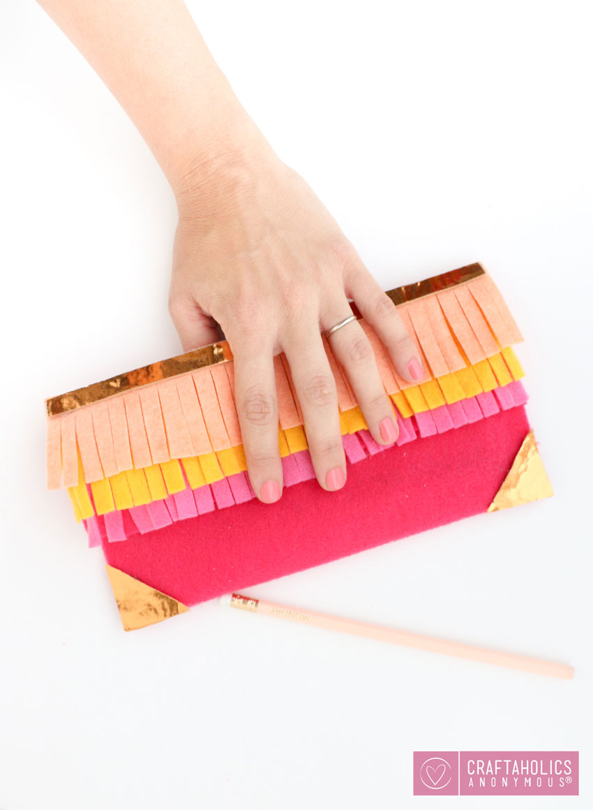 diy fringe pencil case